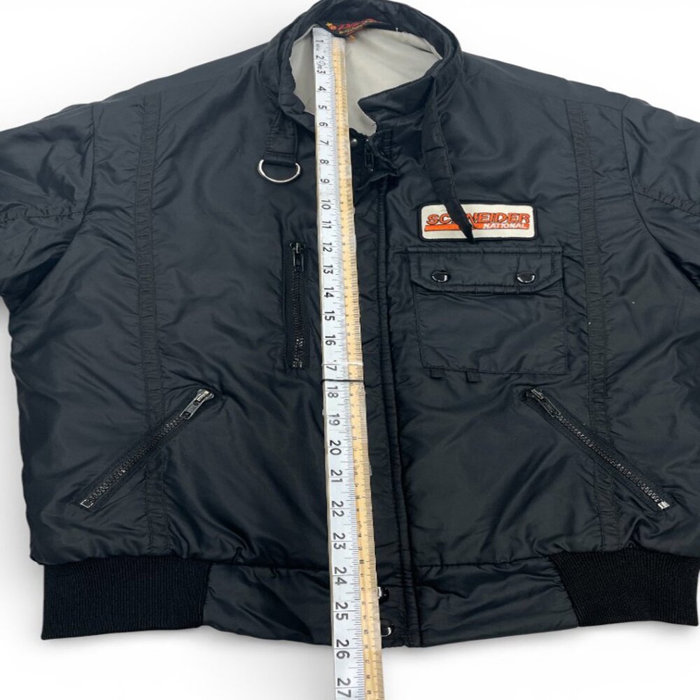 Vintage 1980's Pla-Jac Schinder National Racing Bomber Trucker Jacket Men's 42 - Picture 8 of 9